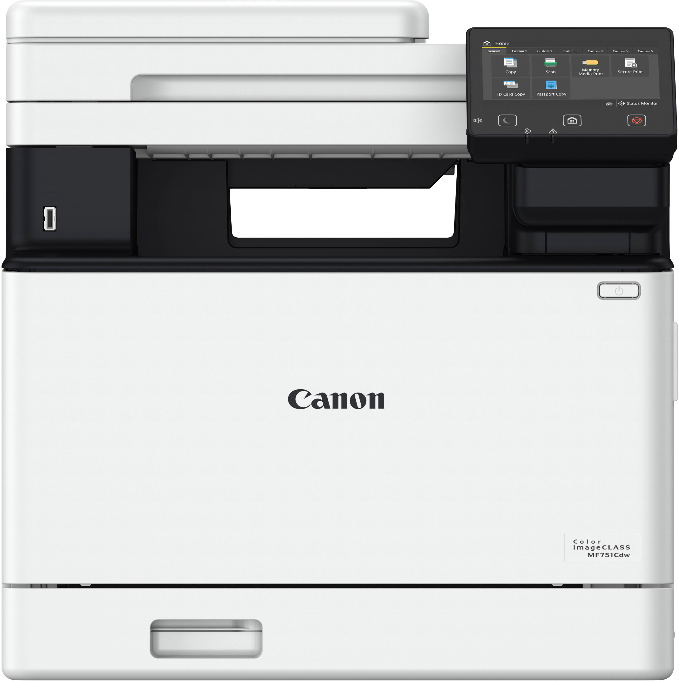 Left View: Canon - imageCLASS LBP247dw Wireless Black-and-White Laser Printer - White