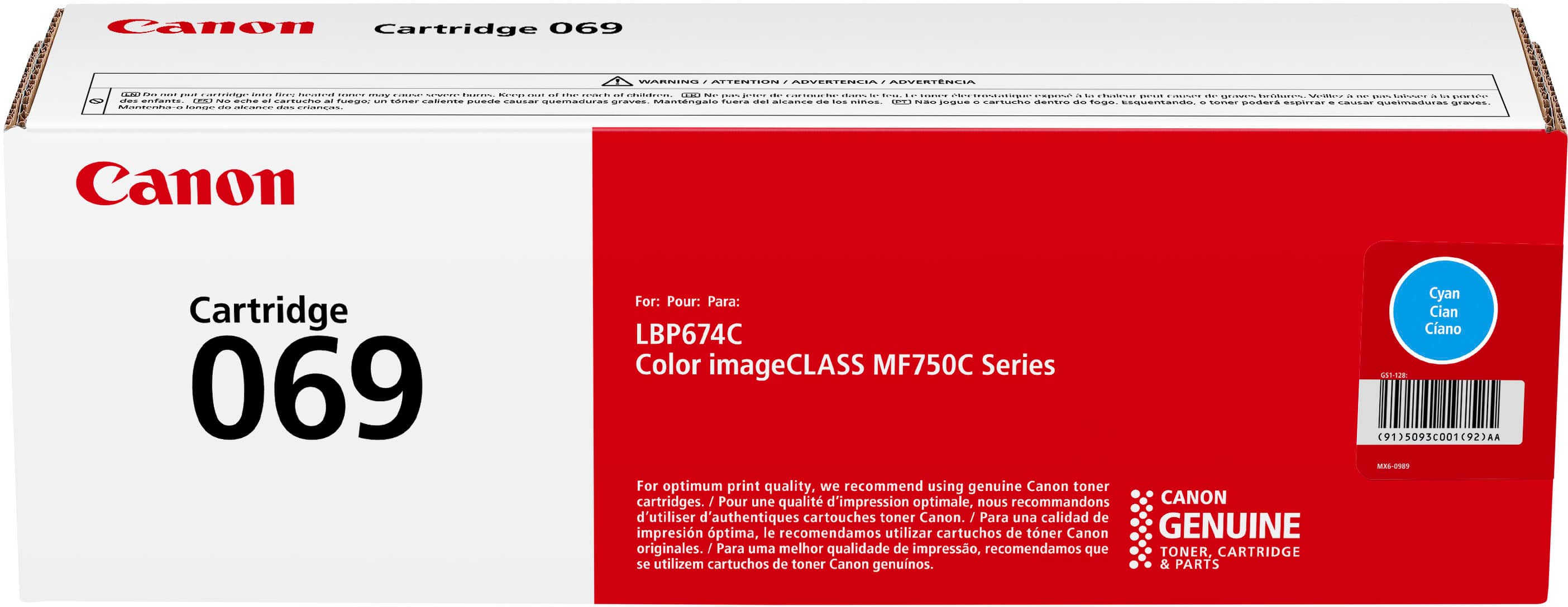 Canon - Toner 069 Standard Capacity Toner Cartridge - Cyan - Front_Zoom