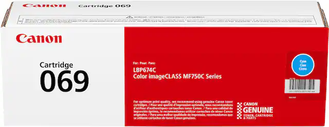 Front. Canon - Toner 069 Standard Capacity Toner Cartridge - Cyan.