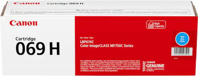 Front. Canon - Toner 069 XL High Yield Toner Cartridge - Cyan.