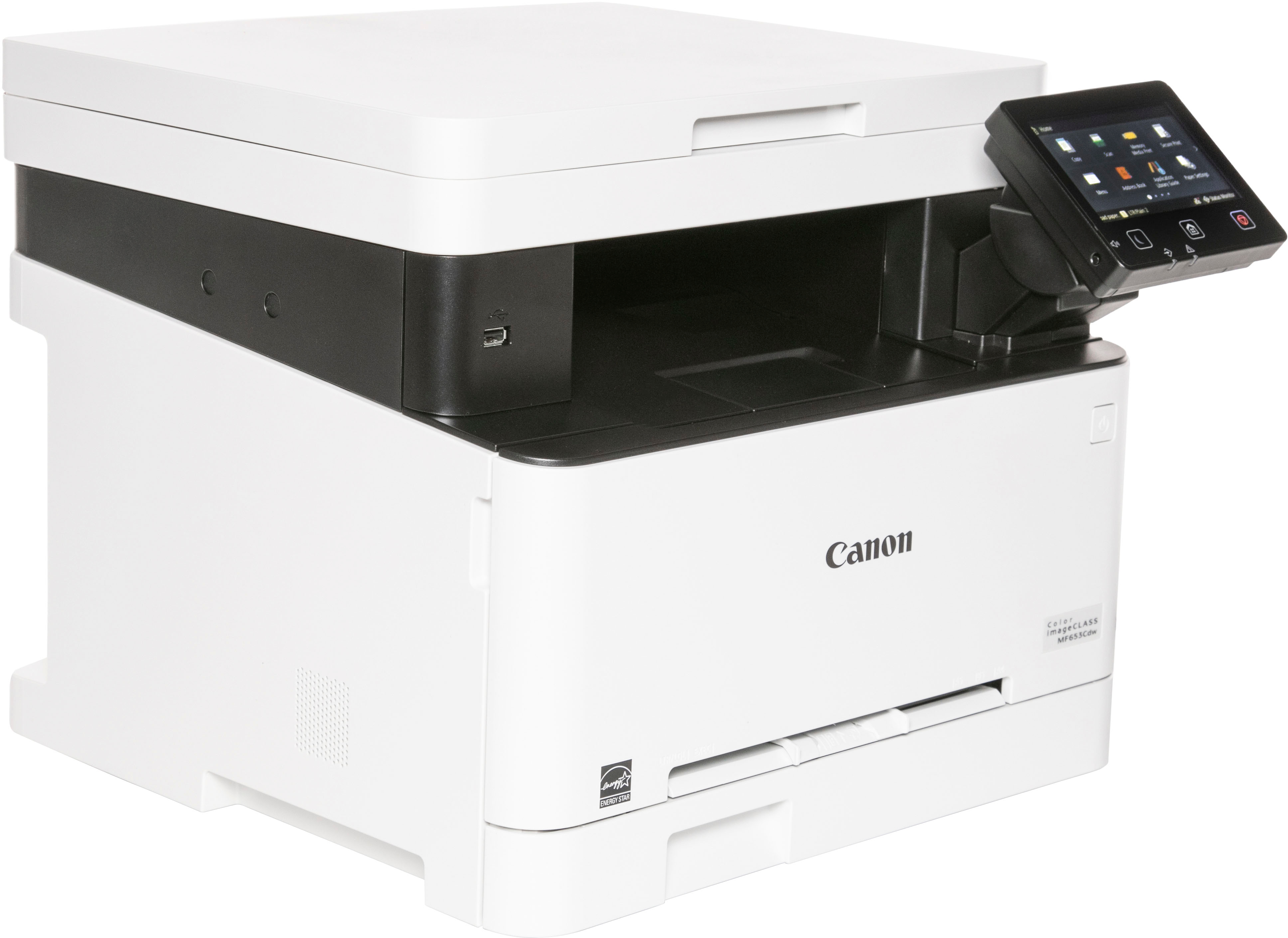 Left View: Canon - imageCLASS MF264dw Wireless Black-and-White All-In-One Laser Printer - Black