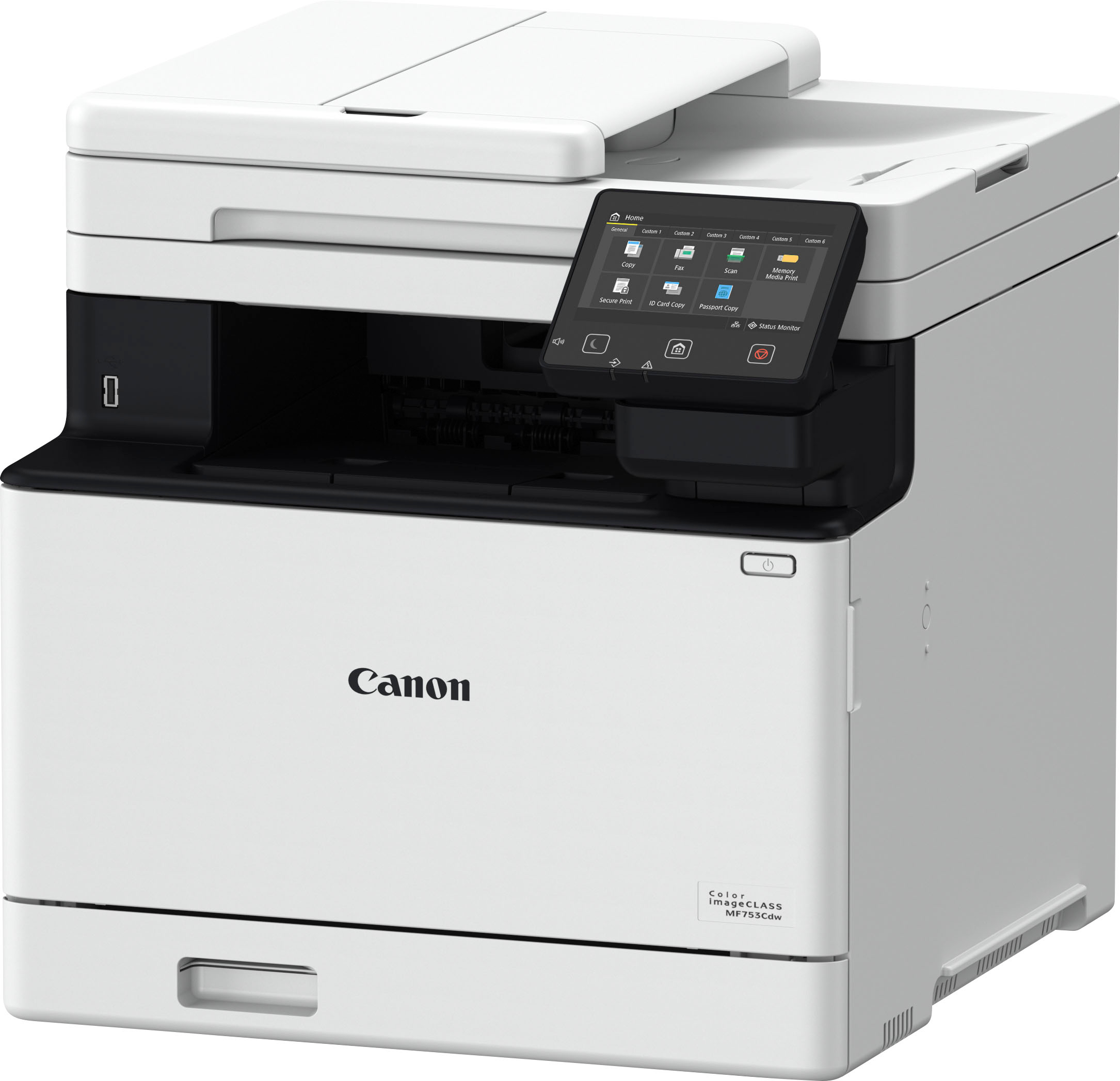 Angle View: Canon - imageCLASS MF753Cdw Wireless Color All-In-One Laser Printer with Fax - White
