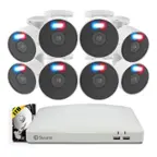 Front. Swann - Home 8 Channel 8 Cameras Indoor/Outdoor 1080P 1TB DVR Security System with Analytics - Black.