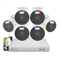 Swann - Home 8 Channel 6 Cameras Indoor/Outdoor 1080P 1TB DVR Security System with Analytics - Black - Front_Zoom