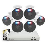 Swann - Home 8 Channel 6 Cameras Indoor/Outdoor 1080P 1TB DVR Security System with Analytics - Black - Front_Zoom