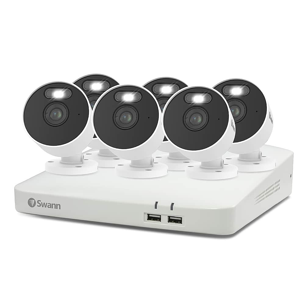 Alt View 14. Swann - Home 8 Channel 6 Cameras Indoor/Outdoor 1080P 1TB DVR Security System with Analytics - Black.