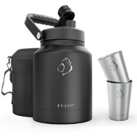 Buzio - Rock Series Insulated Water Bottle Growler with 2 Stainless Cups - Black - Angle_Zoom