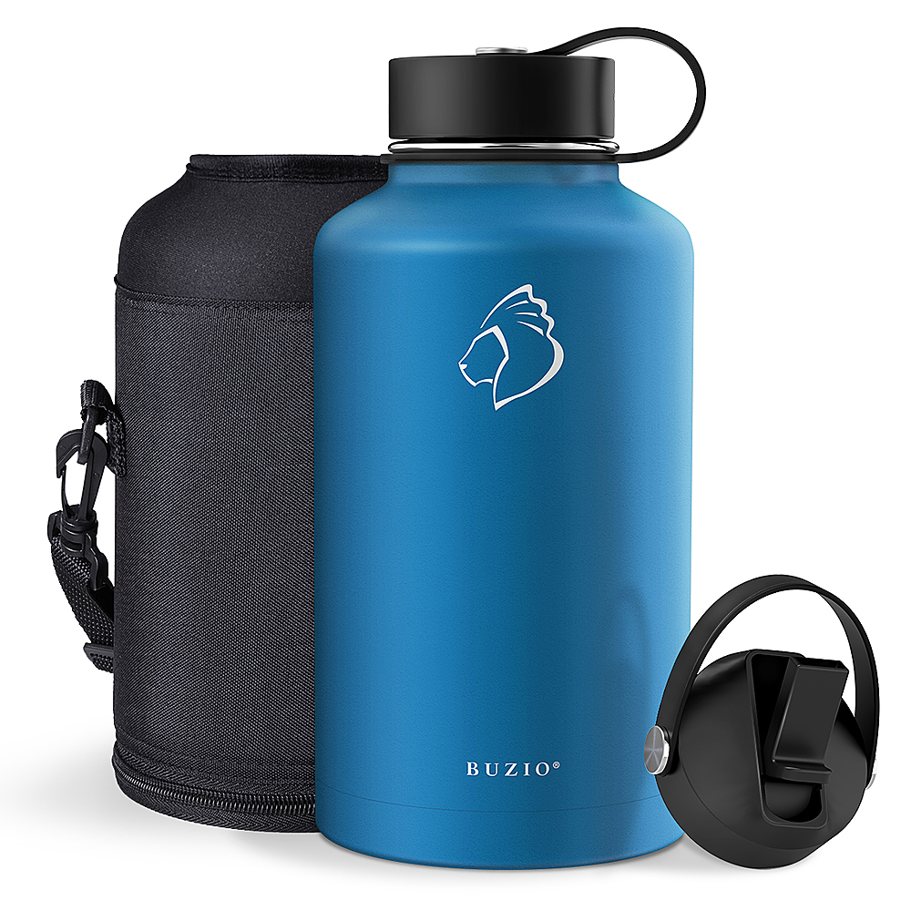 Buzio - Duet Series Insulated 64 oz Water Bottle with Straw Lid and Flex Lid - Cobalt