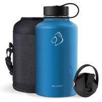 Buzio - Duet Series Insulated Water Bottle with Straw Lid and Flex Lid, Cobalt 64oz - Cobalt - Angle_Zoom