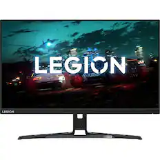Front. Lenovo - Legion Y27h-30 27" IPS LCD QHD FreeSync Monitor with HDR (Display Port, HDMI, USB) - Raven Black.