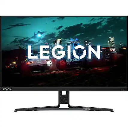 Front. Lenovo - Legion Y27h-30 27" IPS LCD QHD FreeSync Monitor with HDR (Display Port, HDMI, USB) - Raven Black.