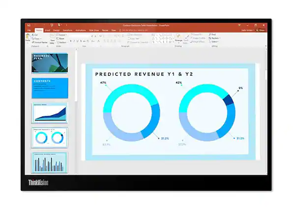 Front. Lenovo - ThinkVision M14d 14" IPS LCD Monitor (USB-C) - Raven Black.
