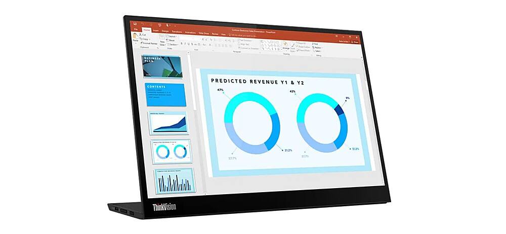 Alt View 1. Lenovo - ThinkVision M14d 14" IPS LCD Monitor (USB-C) - Raven Black.