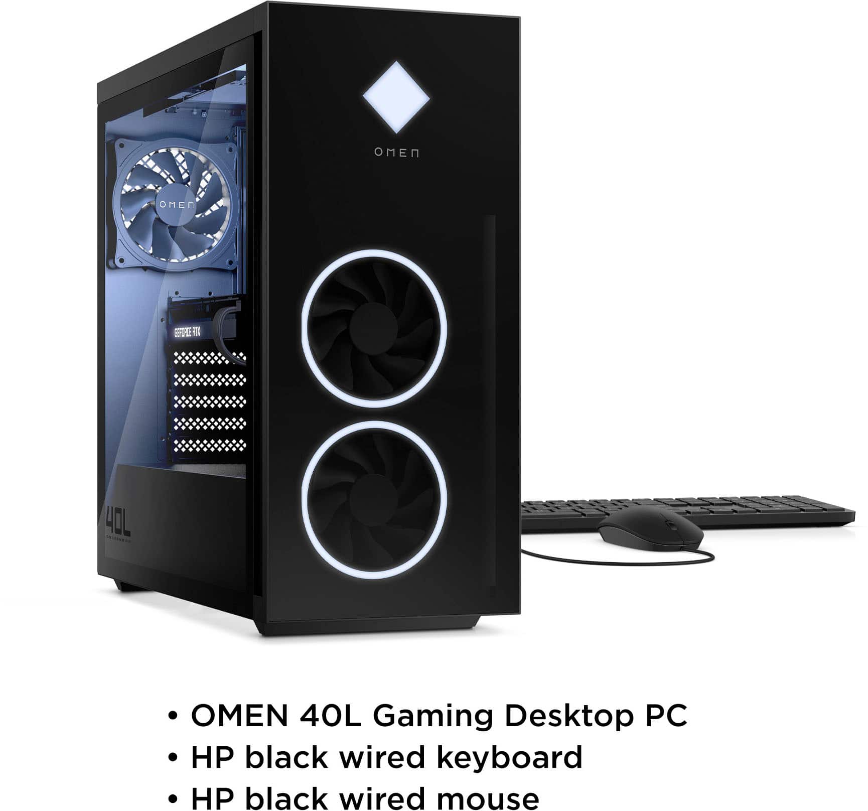Alt View 4. HP OMEN - OMEN 40L Gaming Desktop - Intel Core i9-13900KF - 32GB DDR5 Memory - NVIDIA GeForce RTX 4070 Ti - 2TB SSD - Black.