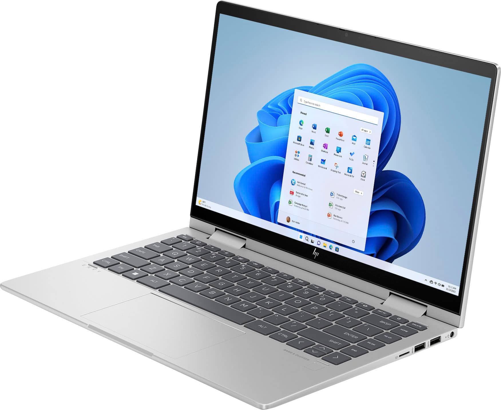 Angle. HP - Envy 2-in-1 14" Full HD Touch-Screen Laptop - Intel Core i5 - 8GB Memory - 512GB SSD - Natural Silver.