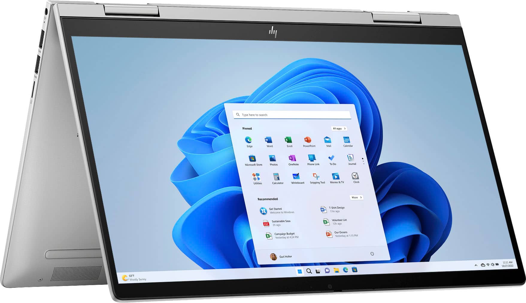 Alt View 4. HP - Envy 2-in-1 14" Full HD Touch-Screen Laptop - Intel Core i7 - 16GB Memory - 1TB SSD - Natural Silver.