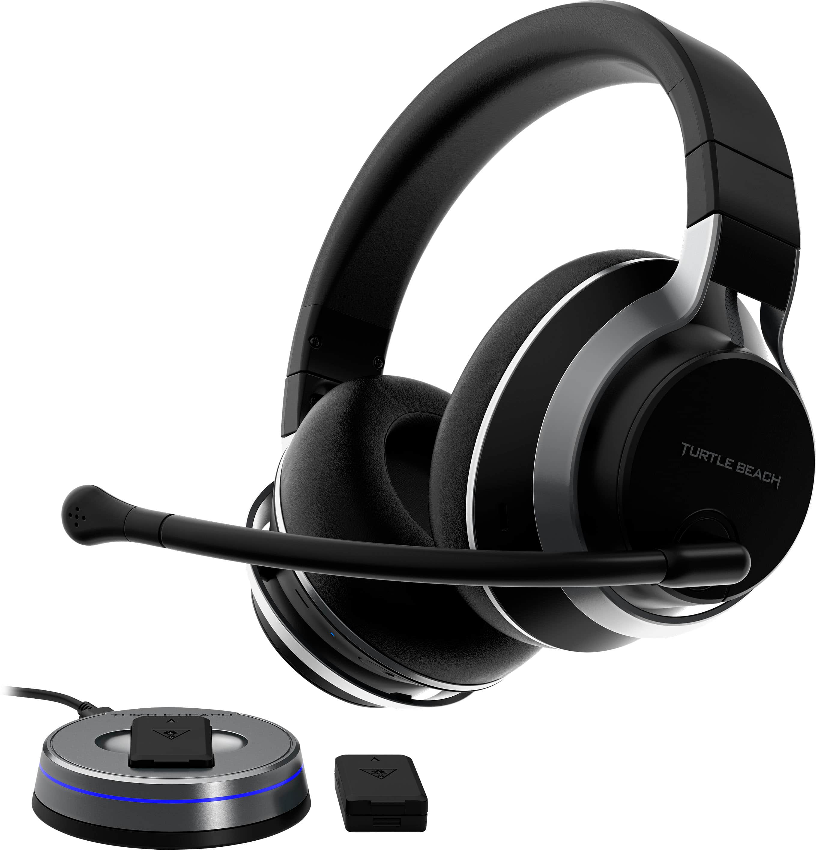 Front. Turtle Beach - Stealth Pro PlayStation Edition Wireless Noise-Cancelling Gaming Headset for PS5, PS4, Switch and PC - Dual Batteries - Black.