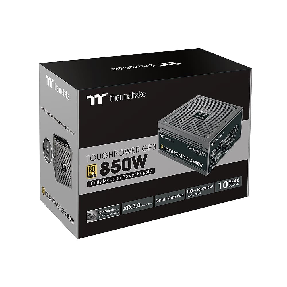 Thermaltake Toughpower GF3 850W 80+ Gold PCIe Gen 5 ATX 3.0 Fully Modular  Power Supply Black PS-TPD-0850FNFAGU-4 - Best Buy