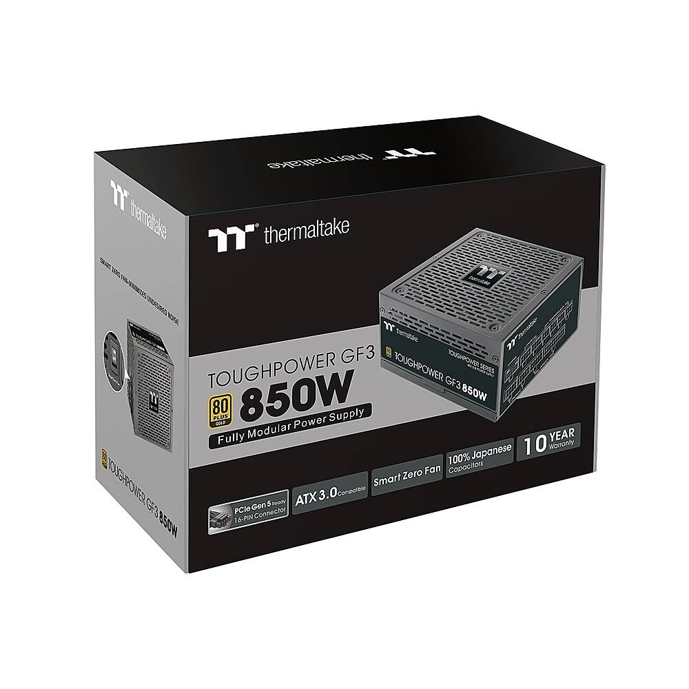 Alt View 20. Thermaltake - Toughpower GF3 850W 80 PLUS Gold PCIe Gen 5 ATX 3.0 Ready Fully Modular Power Supply - Black.