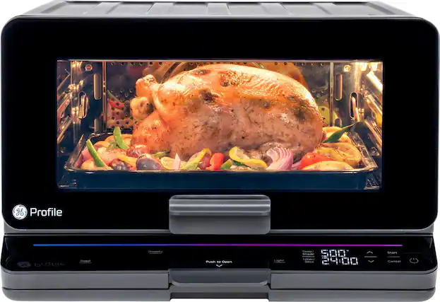 Front. GE Profile - Smart Oven with No Preheat, Air Fry and Built-in WiFi - Black.
