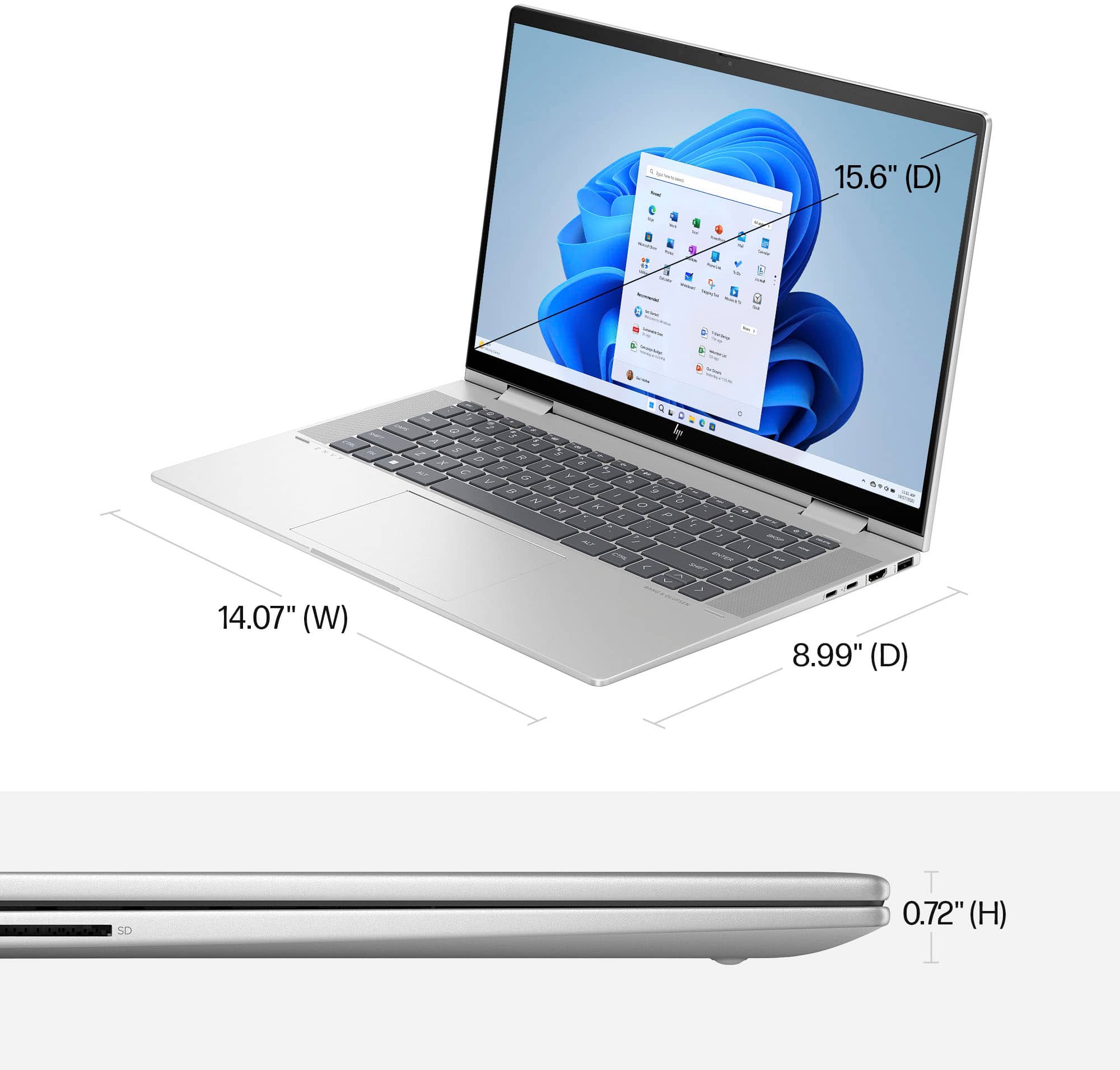 Alt View 12. HP - Envy 2-in-1 15.6" Full HD Touch-Screen Laptop - Intel Core i7 - 16GB Memory - 512GB SSD - Natural Silver.