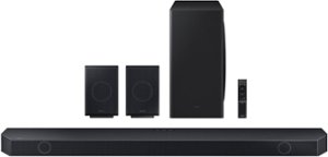 Samsung - Q-Series  9.1.4ch  Wireless True Dolby Atmos Soundbar +  Rear Speakers w/ Q-Symphony - Titan Black - Front_Zoom