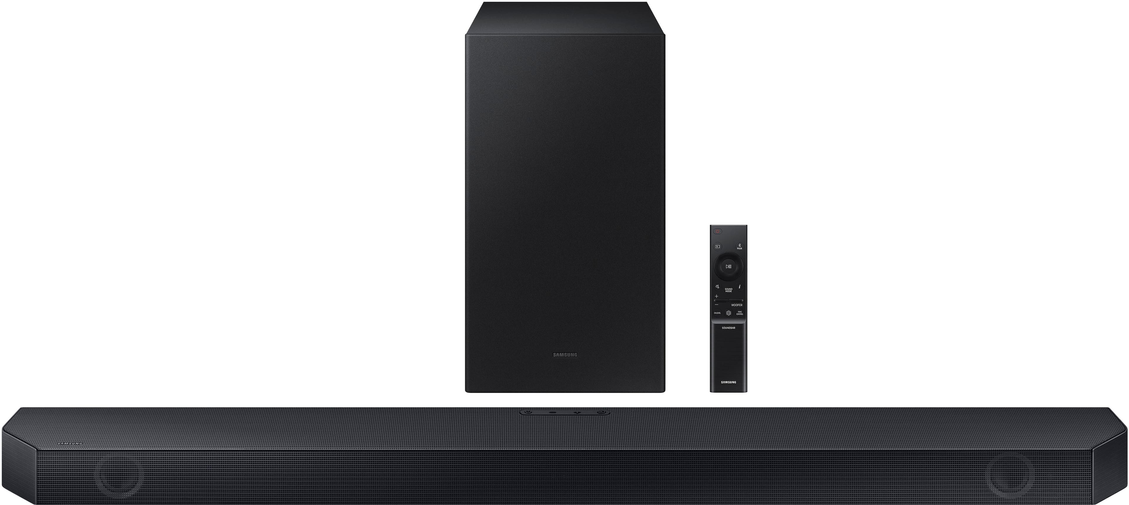 Front. Samsung - HW-Q600C 3.1.2 Channel Q-series Soundbar with Wireless Subwoofer, Dolby Atmos and Q-Symphony - Titan Black.