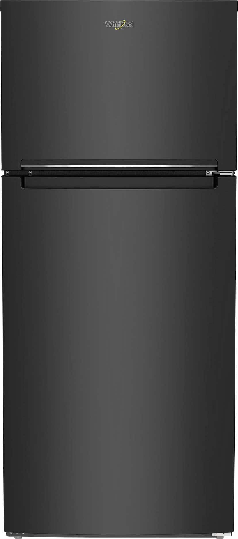 Front. Whirlpool - 16.3 Cu. Ft. Top-Freezer Refrigerator - Black.