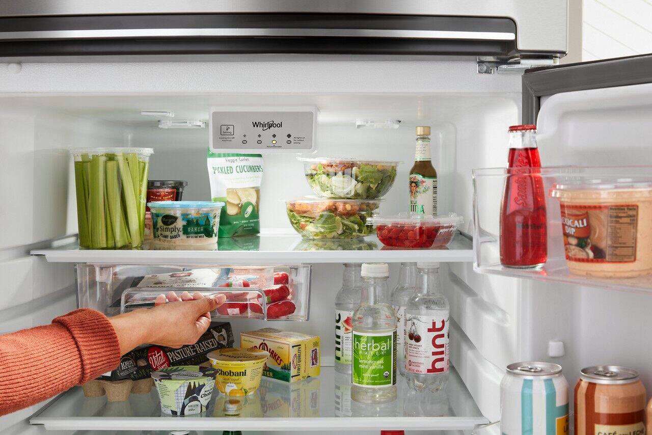 Alt View 5. Whirlpool - 16.3 Cu. Ft. Top-Freezer Refrigerator - Stainless Steel.