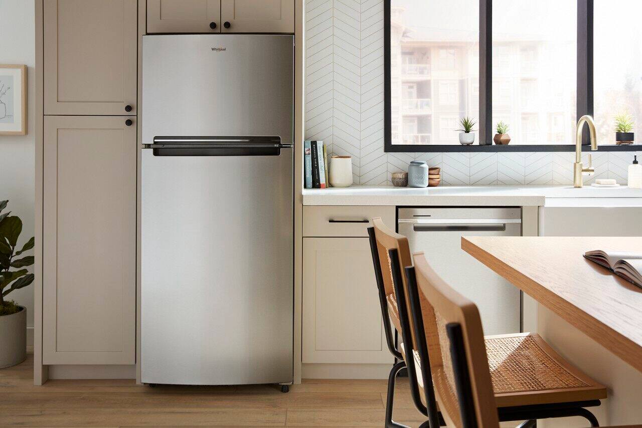 Alt View 13. Whirlpool - 16.3 Cu. Ft. Top-Freezer Refrigerator - Stainless Steel.