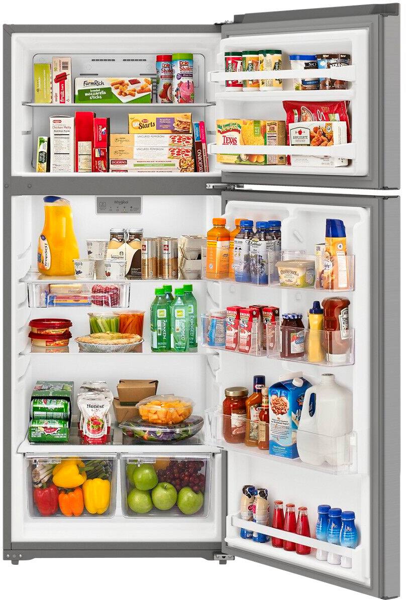 Alt View 3. Whirlpool - 16.3 Cu. Ft. Top-Freezer Refrigerator - Stainless Steel.