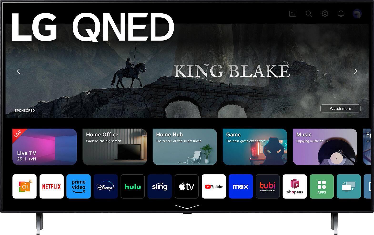 Angle. LG - 75" Class 80 Series QNED 4K UHD Smart webOS TV - Dark Steel Silver.