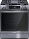 Frigidaire - Gallery 30 in. Wide 5 burners 6.1 Cu. Ft. Slide-In Gas Total Convection Range with No Preheat and Air Fry - Black