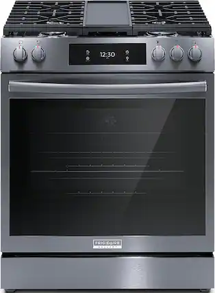 Front. Frigidaire - Gallery 6.1 Cu. Ft. Freestanding Oven Gas Total Convection Range - Black.