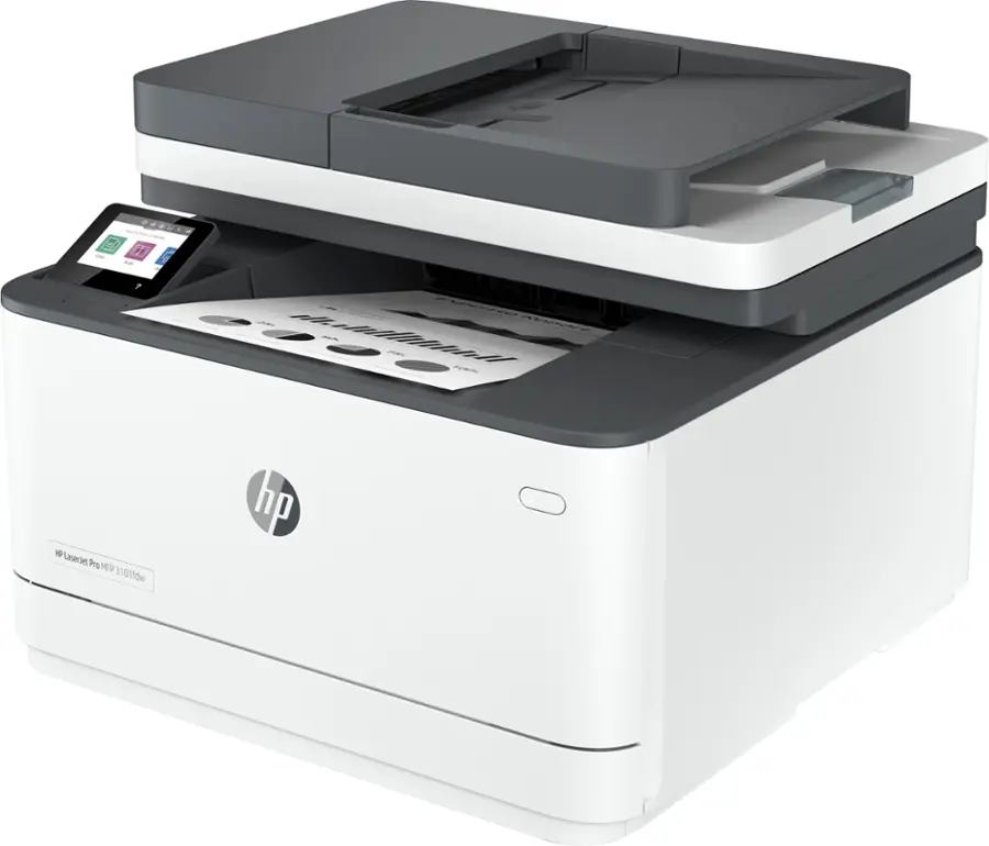 Alt View 12. HP - LaserJet Pro MFP 3101fdw Wireless Black-and-White All-in-One Laser Printer - White.
