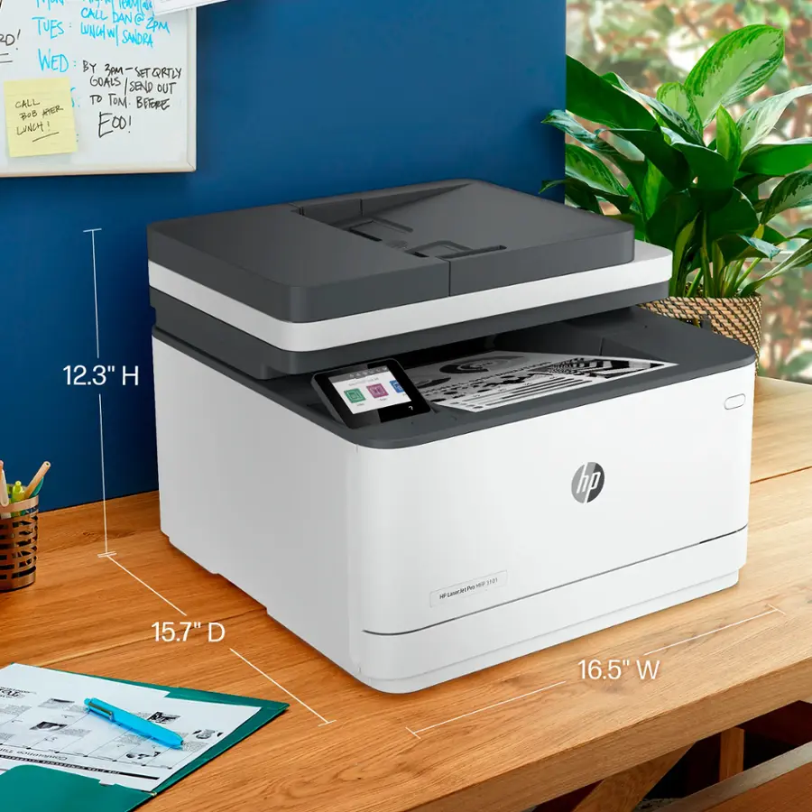Alt View 20. HP - LaserJet Pro MFP 3101fdw Wireless Black-and-White All-in-One Laser Printer - White.