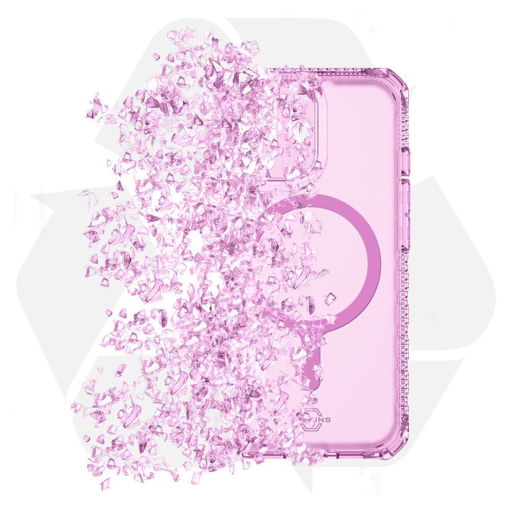 Alt View 6. Itskins - HYBRID R // VAPOR MagSafe Case for Apple iPhone 17 - Light Pink.
