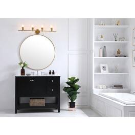 Living District - Gene 4 light Wall sconce - Brass And Clear Glass