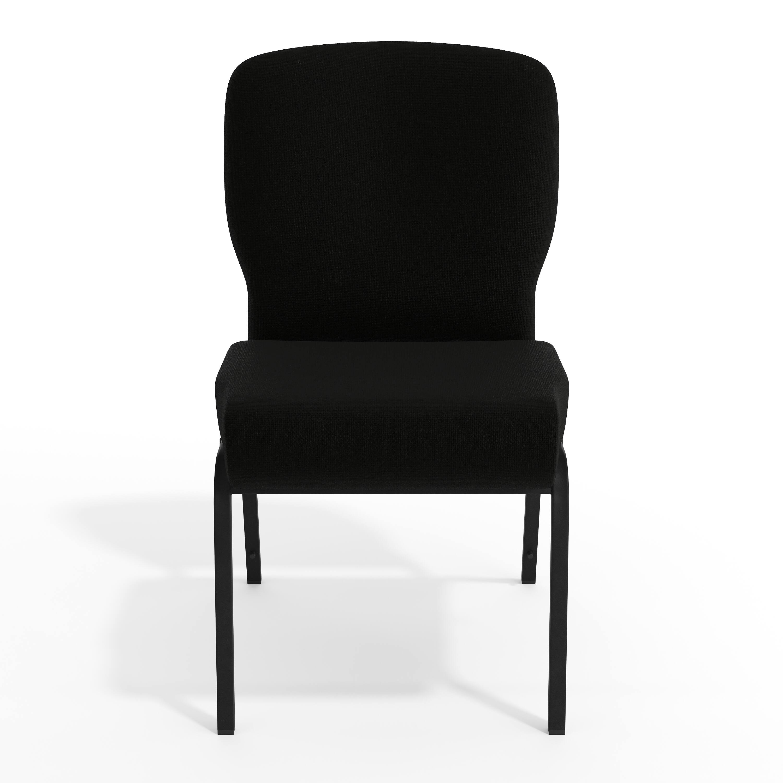 Alt View 9. Emma + Oliver - Signature Elite Church Chair - 20 in. Wide - Black Fabric/Black Frame.