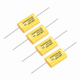 Unique Bargains - 4pcs 4.7uF High-Frequency Divider Capacitor, 263V Audio Speaker Crossover Non-Polarity Polypropylene MKP Film Capacitors - Yellow