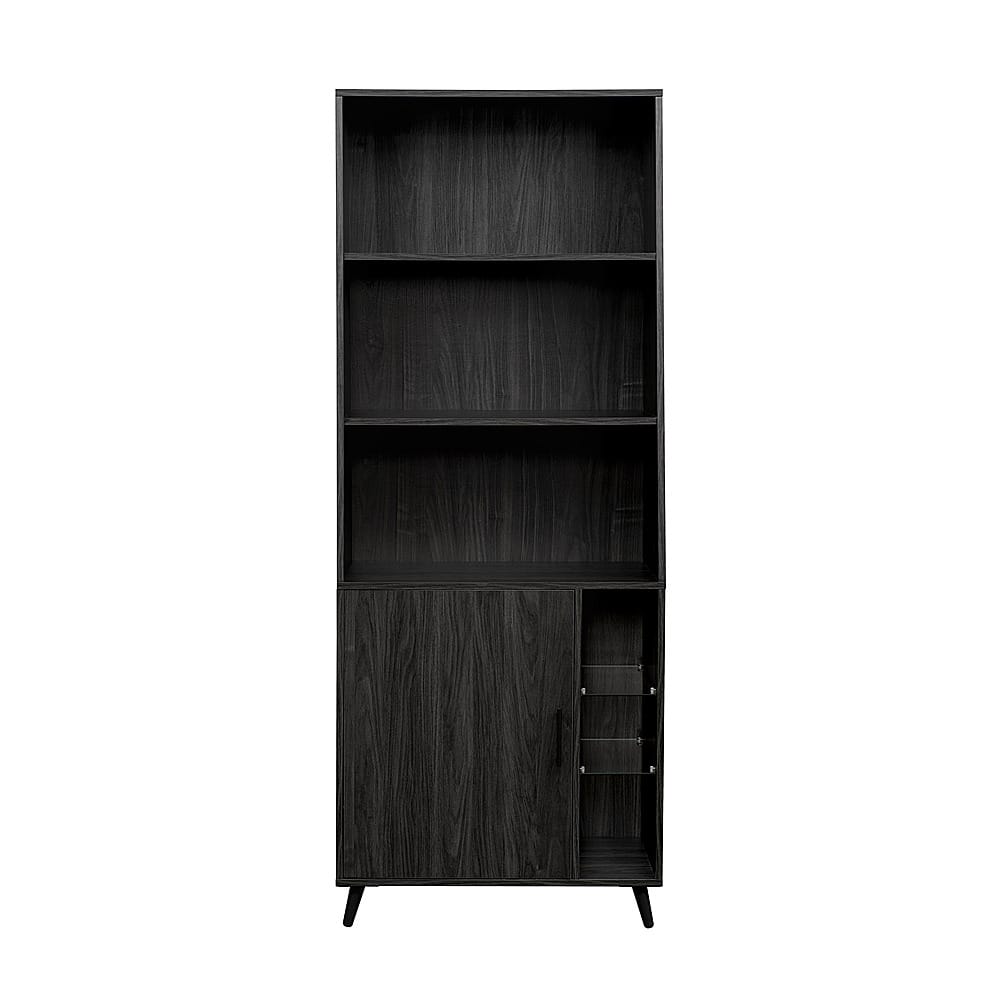 Front. Walker Edison - Mid-Century Modern Bookcase - Graphite.