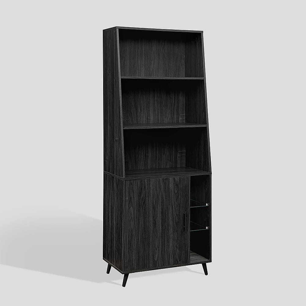 Left. Walker Edison - Mid-Century Modern Bookcase - Graphite.
