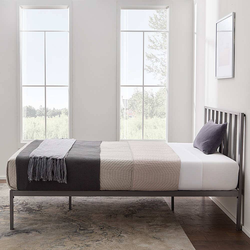 Best Buy: Brookside Lori Full Metal Bed With Headboard Gray BS0001MBDFFGR