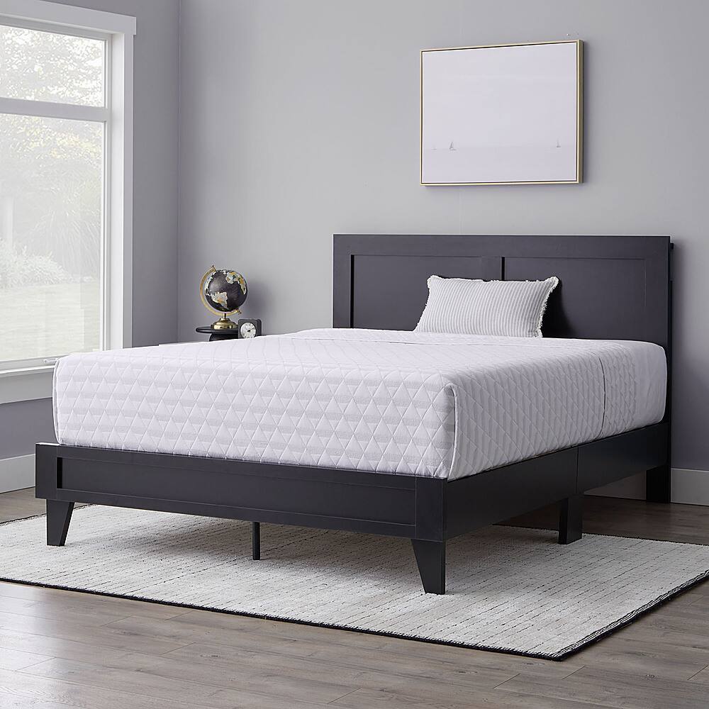 Best Buy: Brookside Penny Wood Panel Platform Twin Bed Frame Black ...