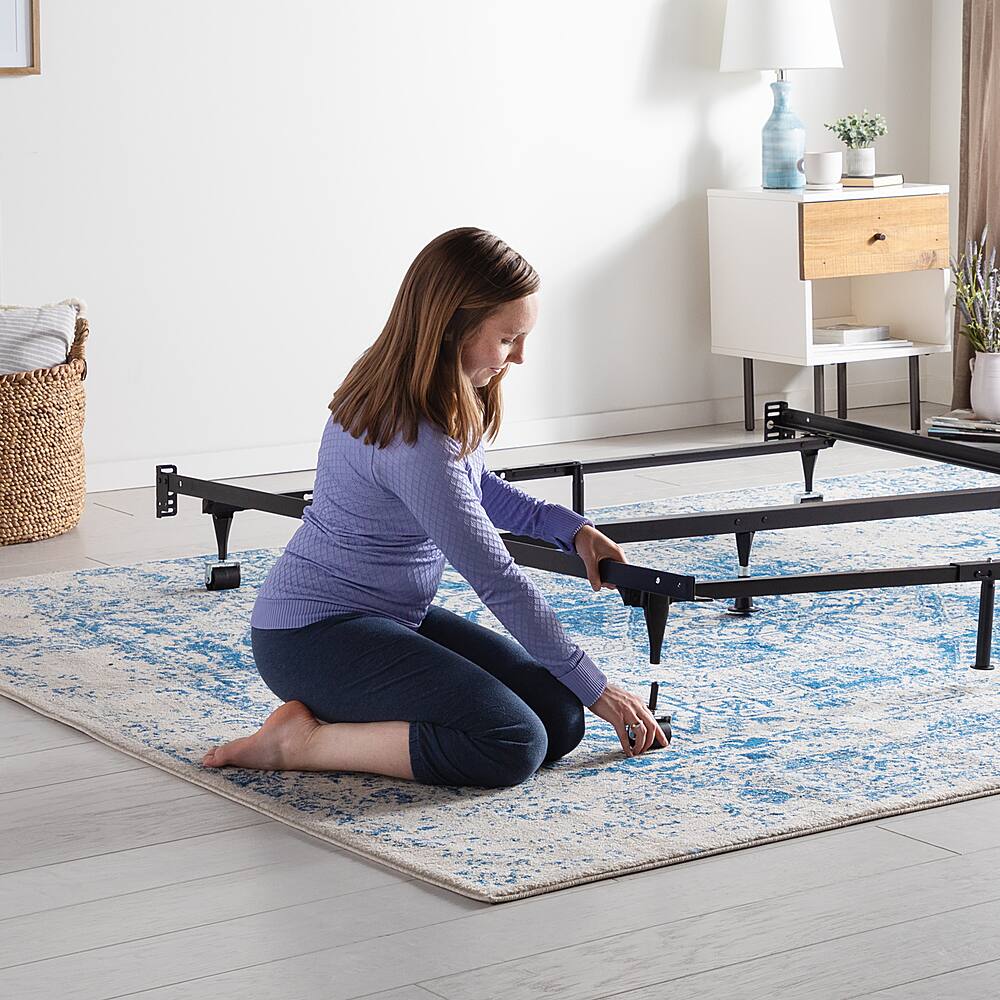 Best Buy Brookside Adjust Queen/Full/Twin Metal Bed Frame w/ Rollers