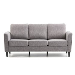 Brookside - Clara 73” Upholstered Curved Arm Sofa - Light Gray - Front_Zoom