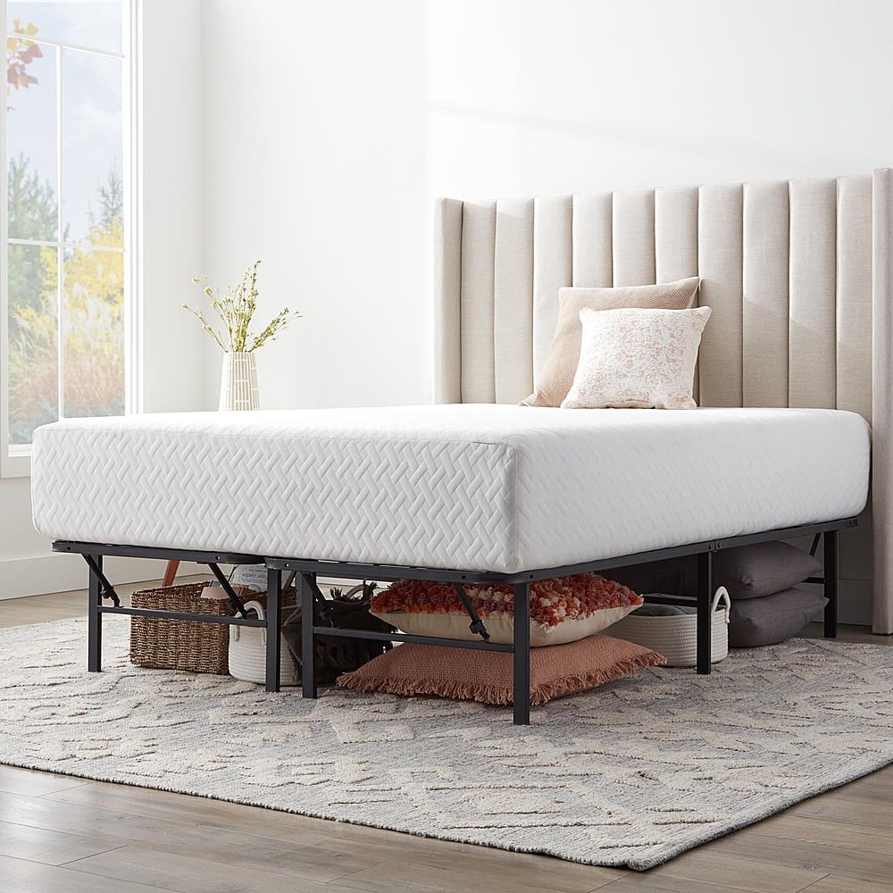 LUCID Comfort Collection Platform Bed Frame with 12-in Firm Queen