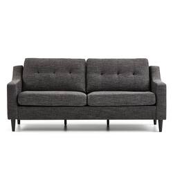 Brookside - Ellen 75" Upholstered Scooped Arm Sofa - Charcoal - Front_Zoom
