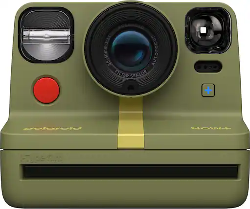 Front. Polaroid - Now+ Instant Film Camera Generation 2 - Forest Green.