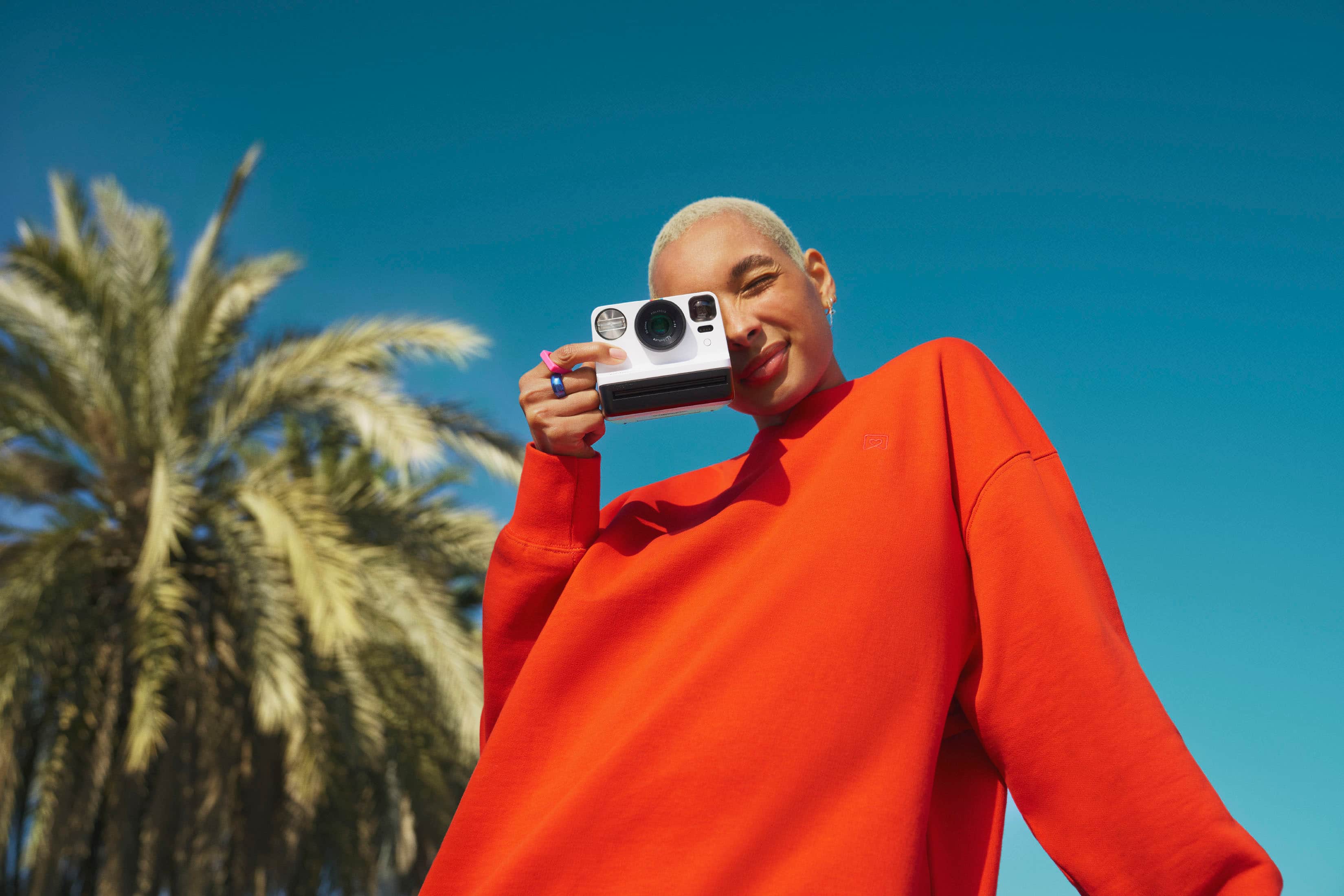 Top. Polaroid - Now Instant Film Camera Generation 2 - Black & White.